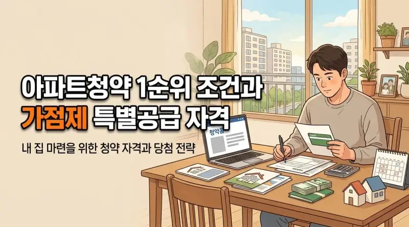 아파트청약 1순위 조건과 가점제 특별공급 자격