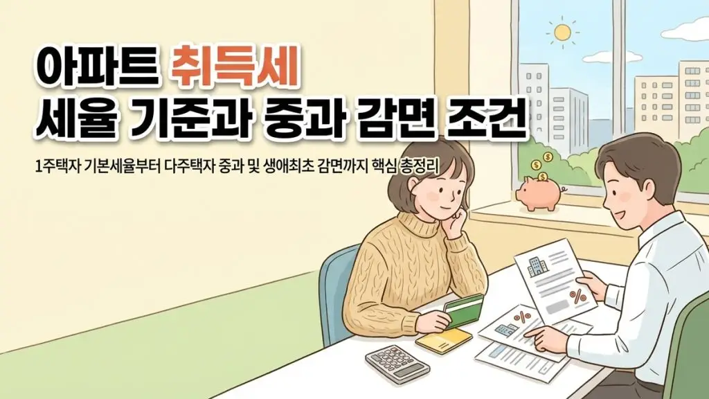 아파트 취득세 세율 기준과 중과 감면 조건