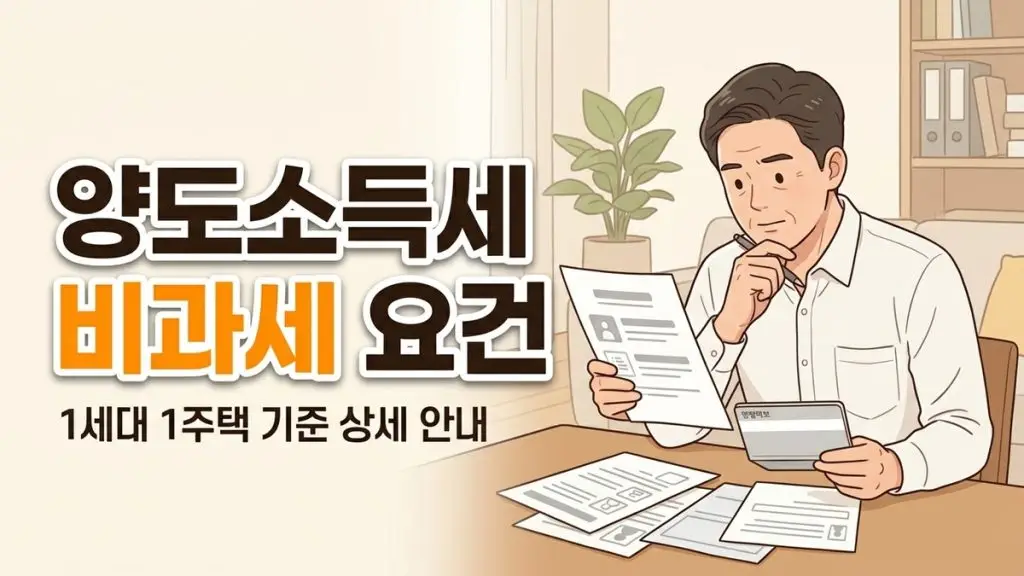 양도소득세 비과세 요건 1세대 1주택 기준