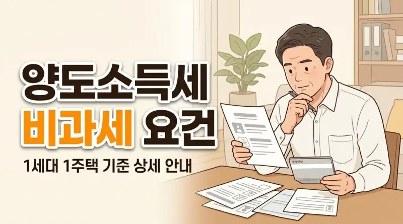 양도소득세 비과세 요건 1세대 1주택 기준