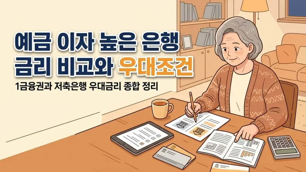 예금 이자 높은 은행 금리 비교와 우대조건