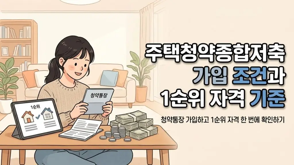 주택청약종합저축 가입 조건과 1순위 자격 기준
