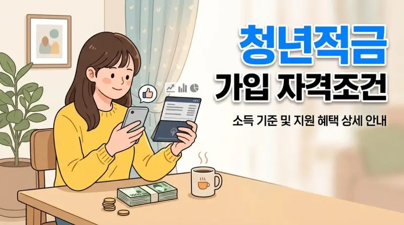 청년적금 가입 자격조건과 소득 기준 지원 혜택