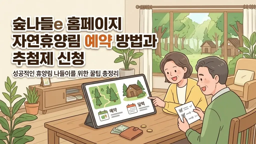 숲나들e 홈페이지 자연휴양림 예약 방법과 추첨제 신청